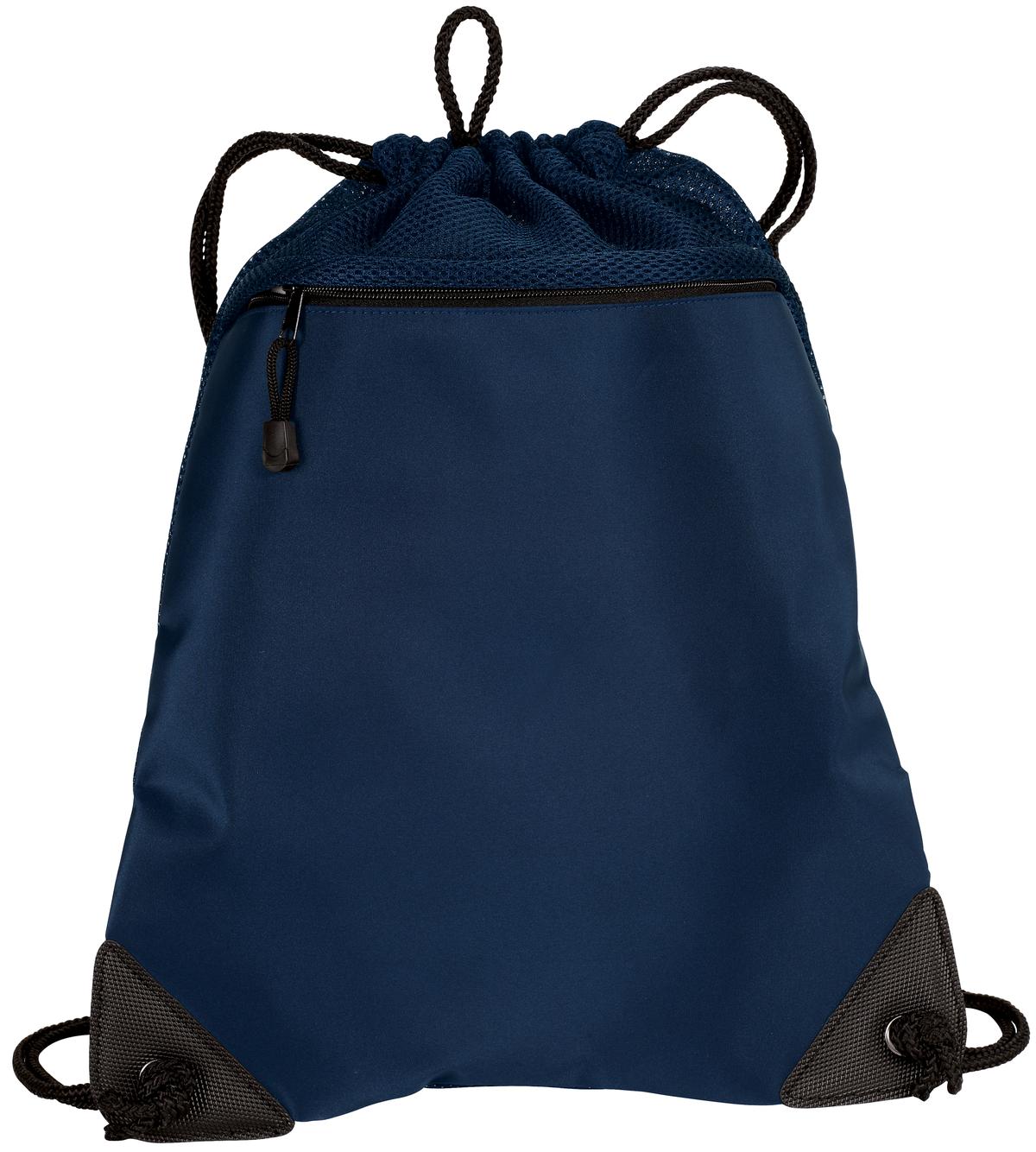 Port Authority - Cinch Pack with Mesh Trim. BG810 - Navy - front