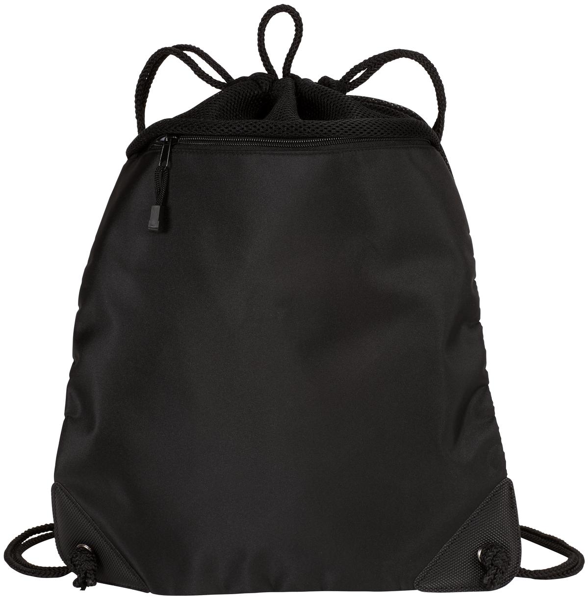 Port Authority - Cinch Pack with Mesh Trim. BG810 - Black - front
