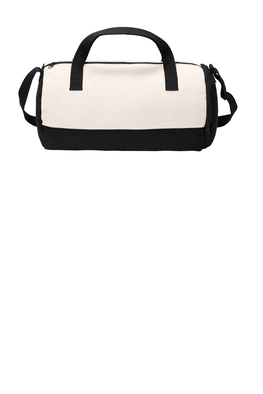 DISCONTINUED Port Authority Cotton Barrel Duffel BG814 - Black/ Soft White - back