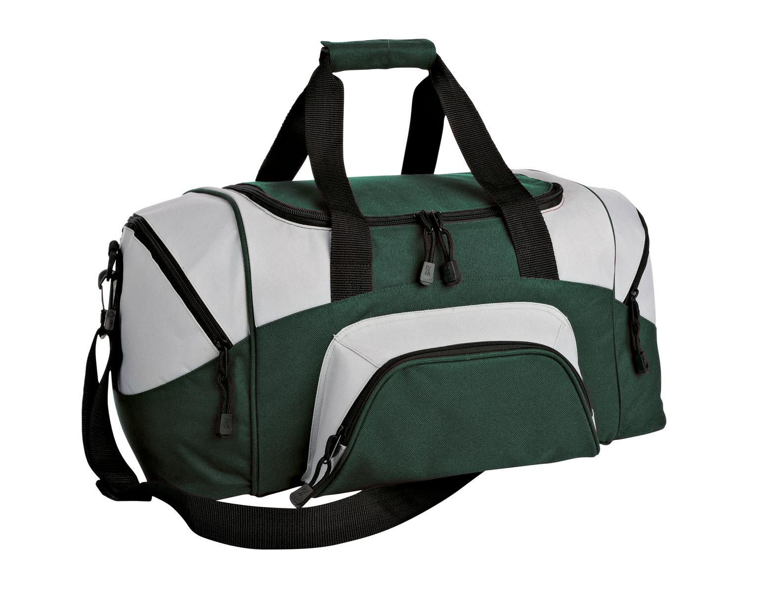 Port Authority - Small Colorblock Sport Duffel. BG990S - Hunter/ Grey - front