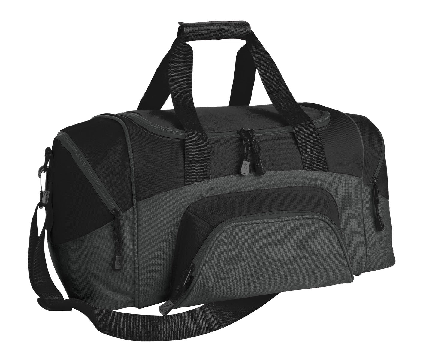 Port Authority - Small Colorblock Sport Duffel. BG990S - Black/ Dark Charcoal - front