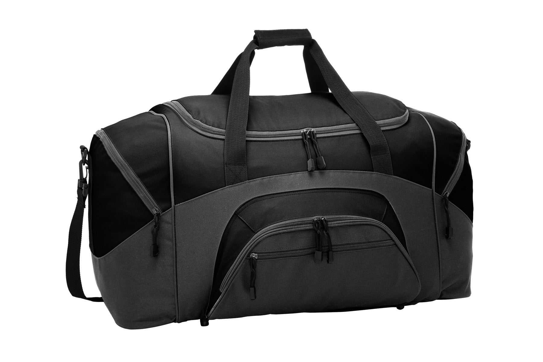 Port Authority - Standard Colorblock Sport Duffel. BG99 - Heather Grey/ Black - front