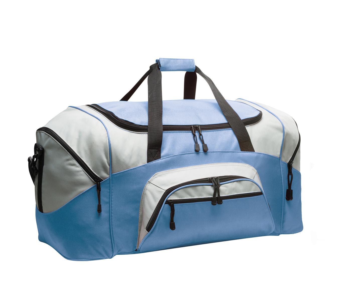 Port Authority - Standard Colorblock Sport Duffel. BG99 - Carolina Blue/ Grey - front
