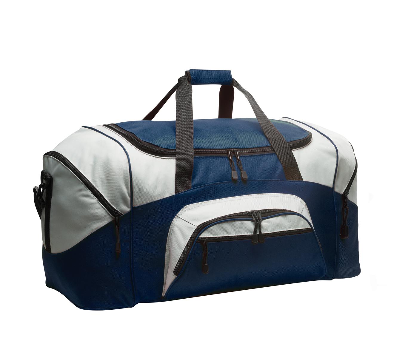 Port Authority - Standard Colorblock Sport Duffel. BG99 - Navy/ Grey - front