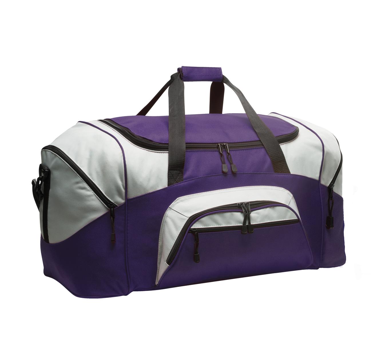 Port Authority - Standard Colorblock Sport Duffel. BG99 - Purple/ Grey - front