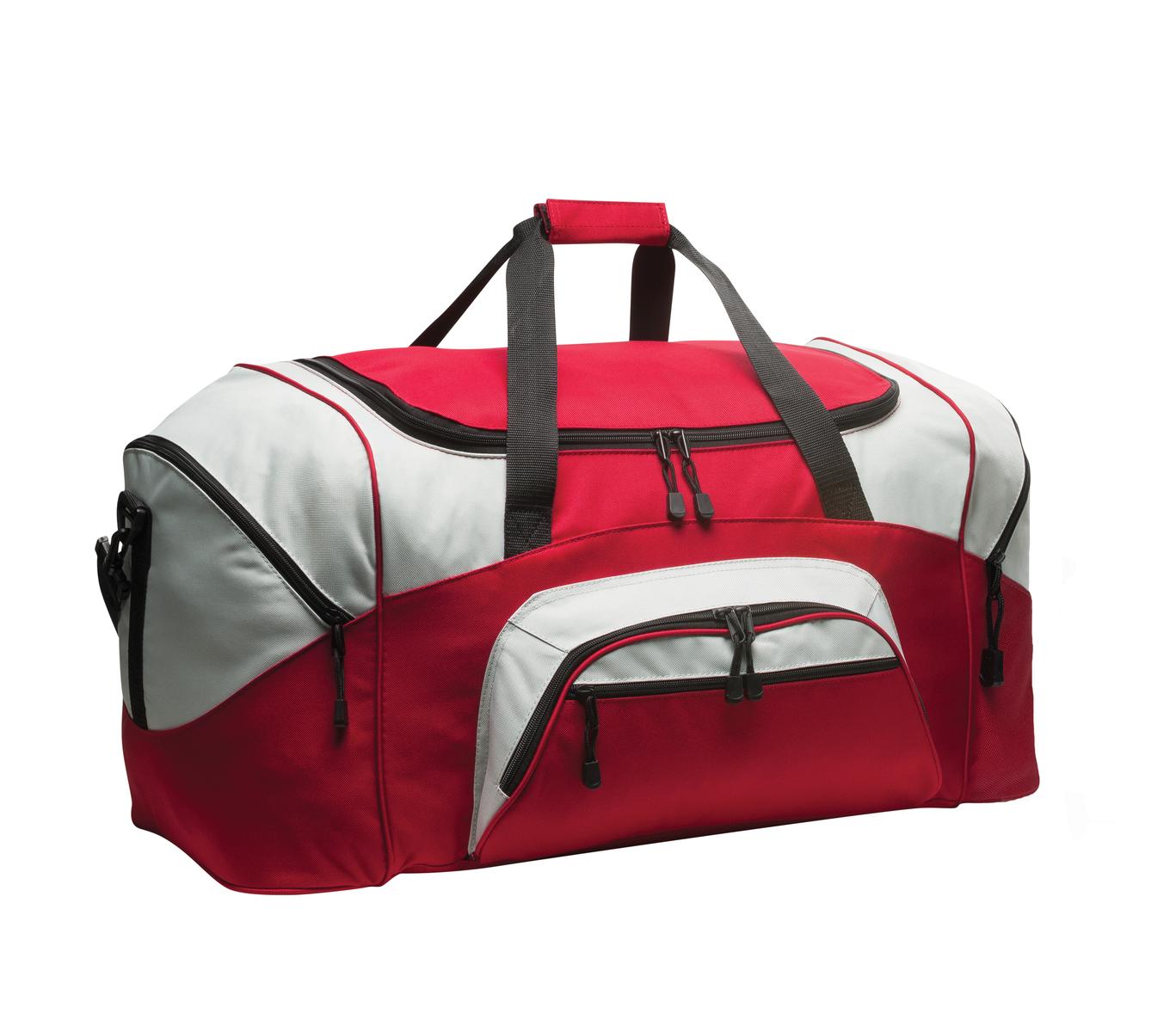 Port Authority - Standard Colorblock Sport Duffel. BG99 - Red/ Grey - front