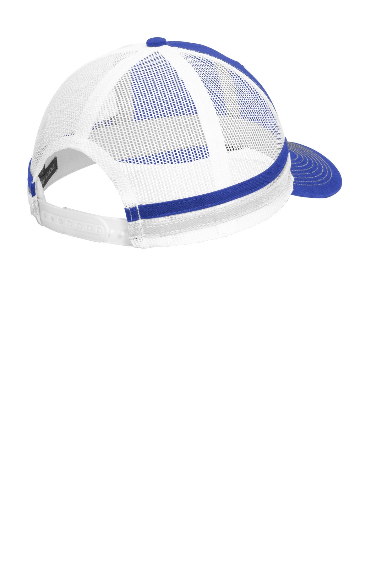 Port Authority Two-Stripe Snapback Trucker Cap. C113 - Patriot Blue/ Patriot Blue/ White - back