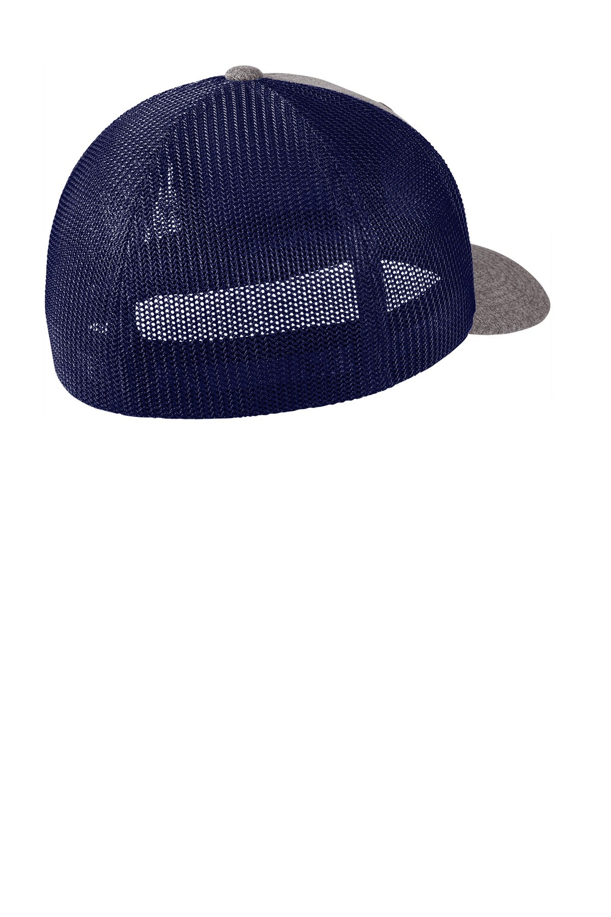 Port Authority Flexfit Melange Mesh Back Trucker Cap C302 - True Navy/ Grey Heather - back