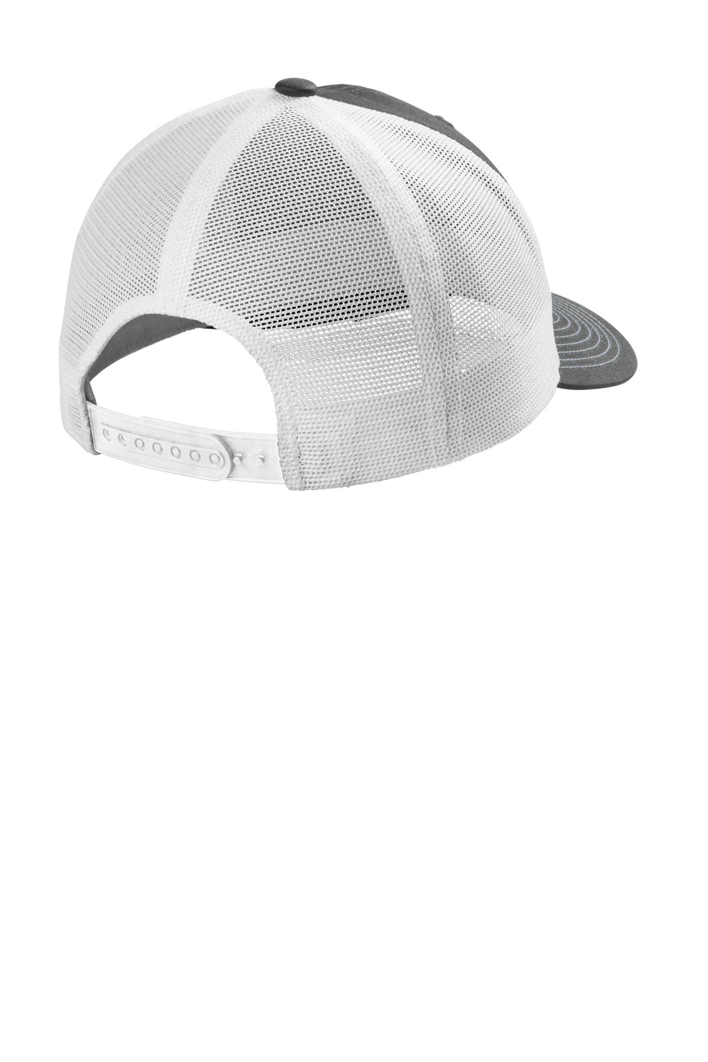 Port Authority Eco Snapback Trucker Cap C402ECO - Smoke Grey/ White - back