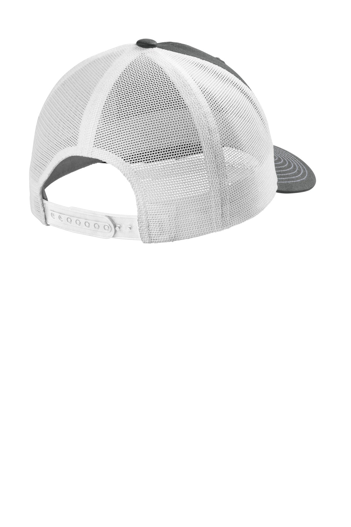 Port Authority Eco Snapback Trucker Cap C402ECO - Smoke Grey/ White - back