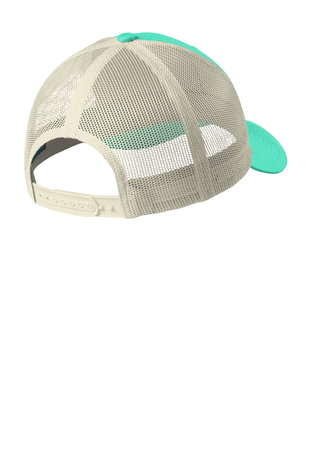 Port Authority Low-Profile Snapback Trucker Cap C402LP - Bright Seafoam/ Ecru - back