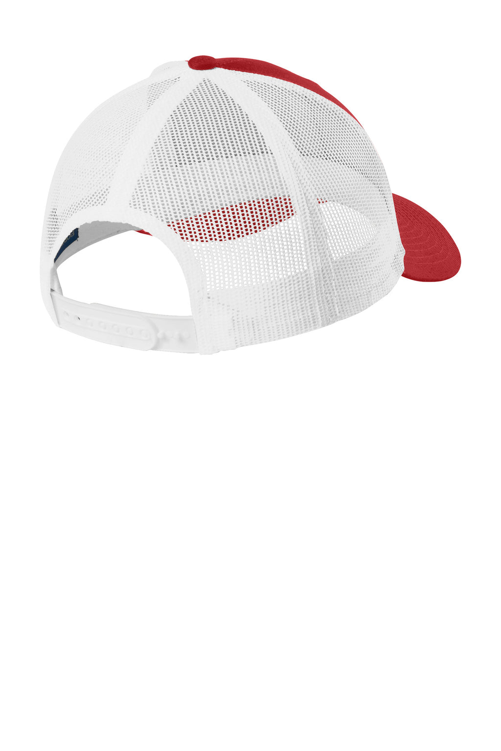 Port Authority Low-Profile Snapback Trucker Cap C402LP - Flame Red/ White - back