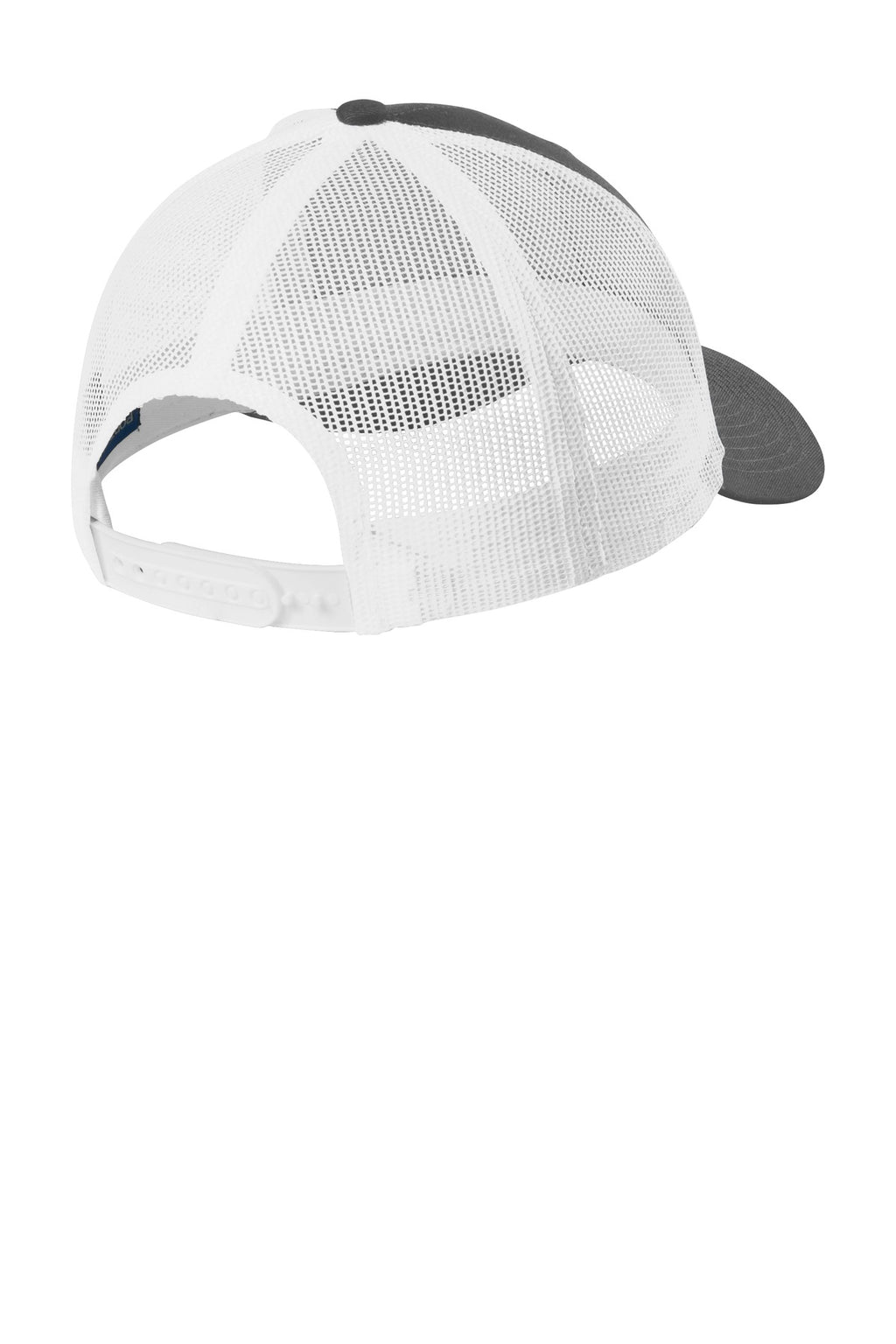 Port Authority Low-Profile Snapback Trucker Cap C402LP - Grey Steel/ White - back
