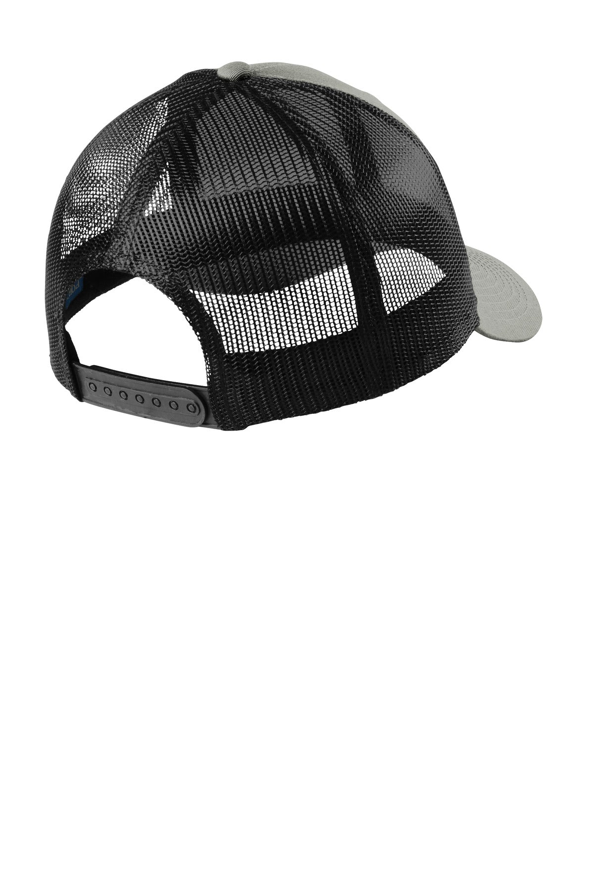 Port Authority Low-Profile Snapback Trucker Cap C402LP - Heather Grey/ Black - back