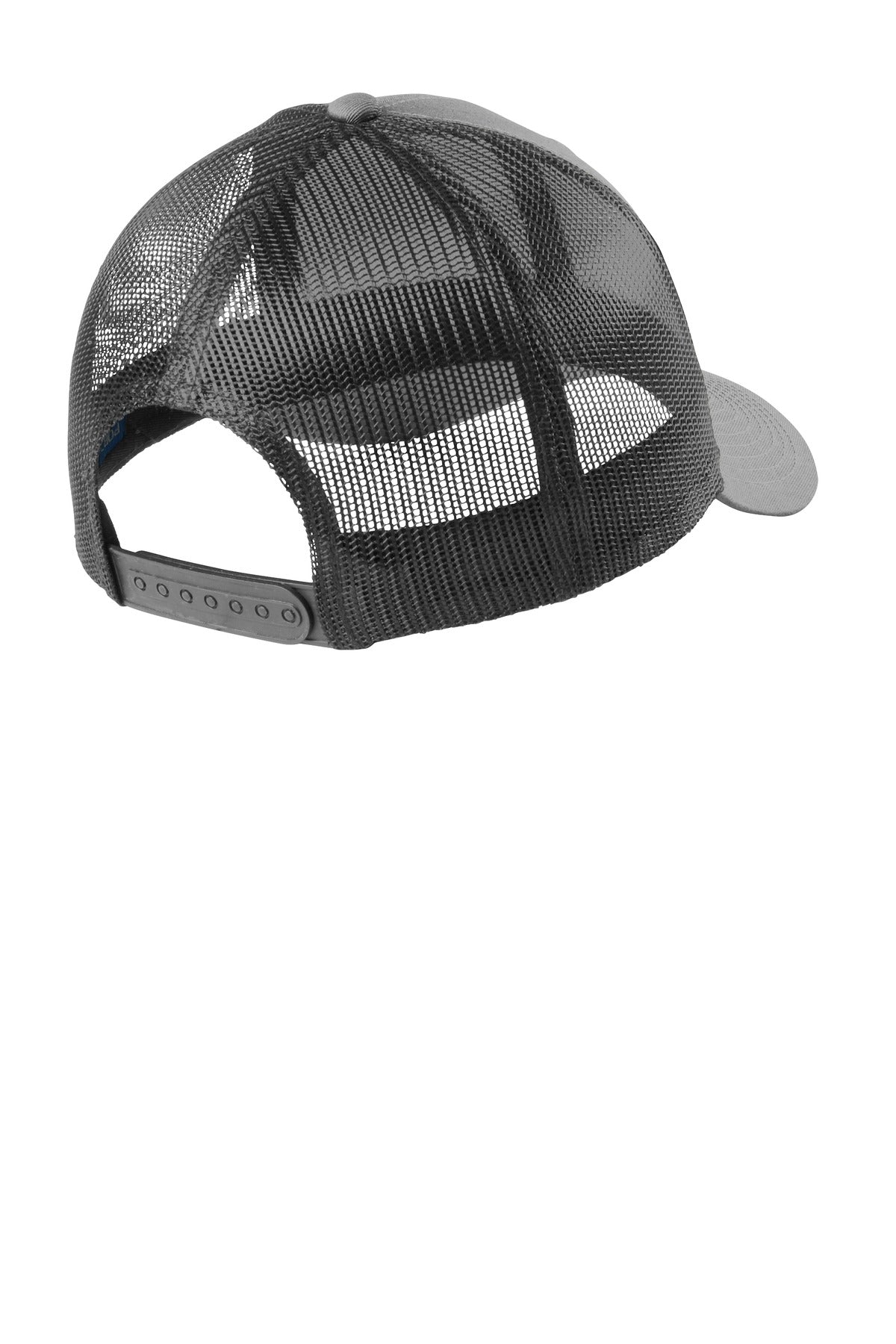 Port Authority Low-Profile Snapback Trucker Cap C402LP - Heather Grey/ Grey Steel - back