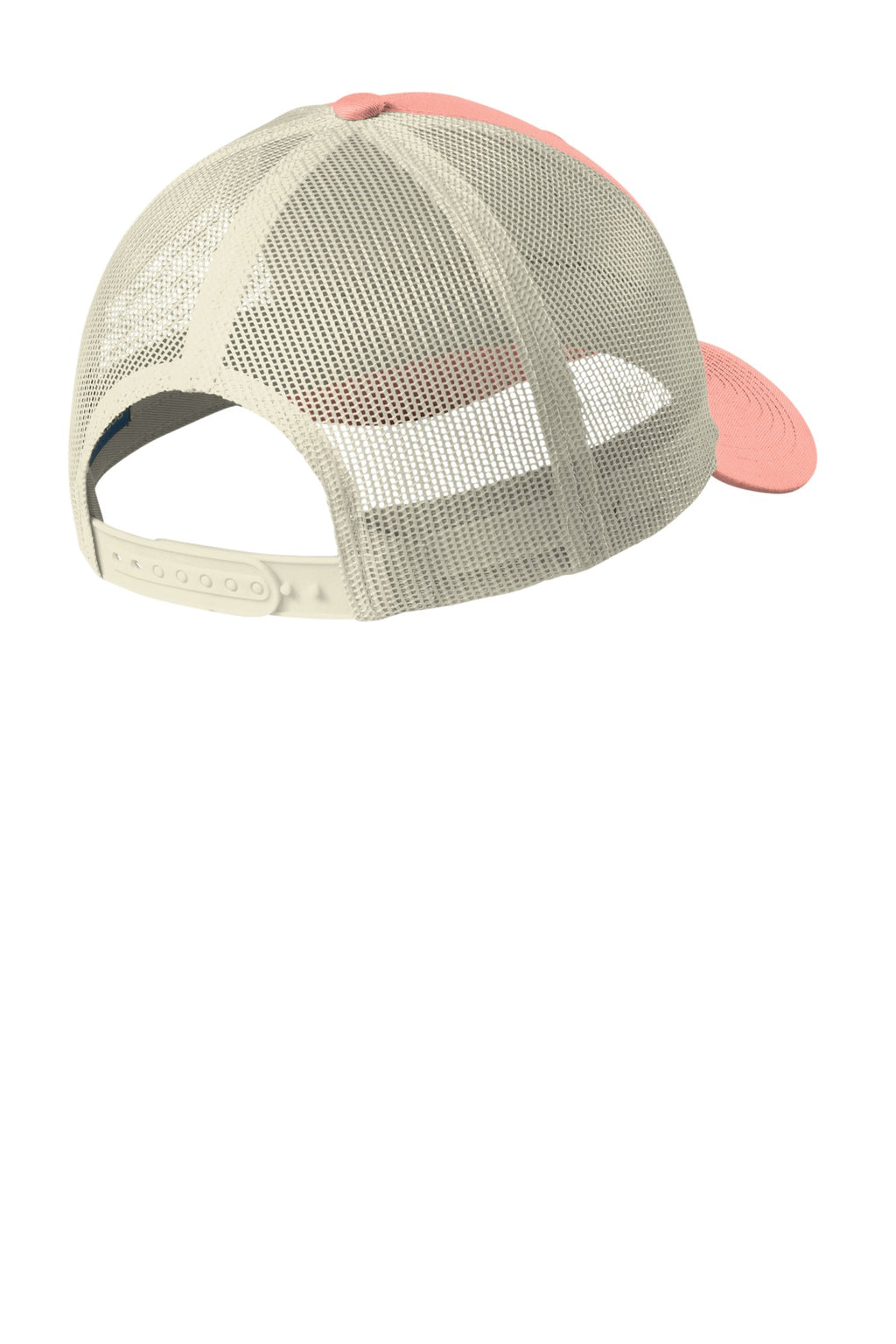 Port Authority Low-Profile Snapback Trucker Cap C402LP - Soft Coral/ Ecru - back