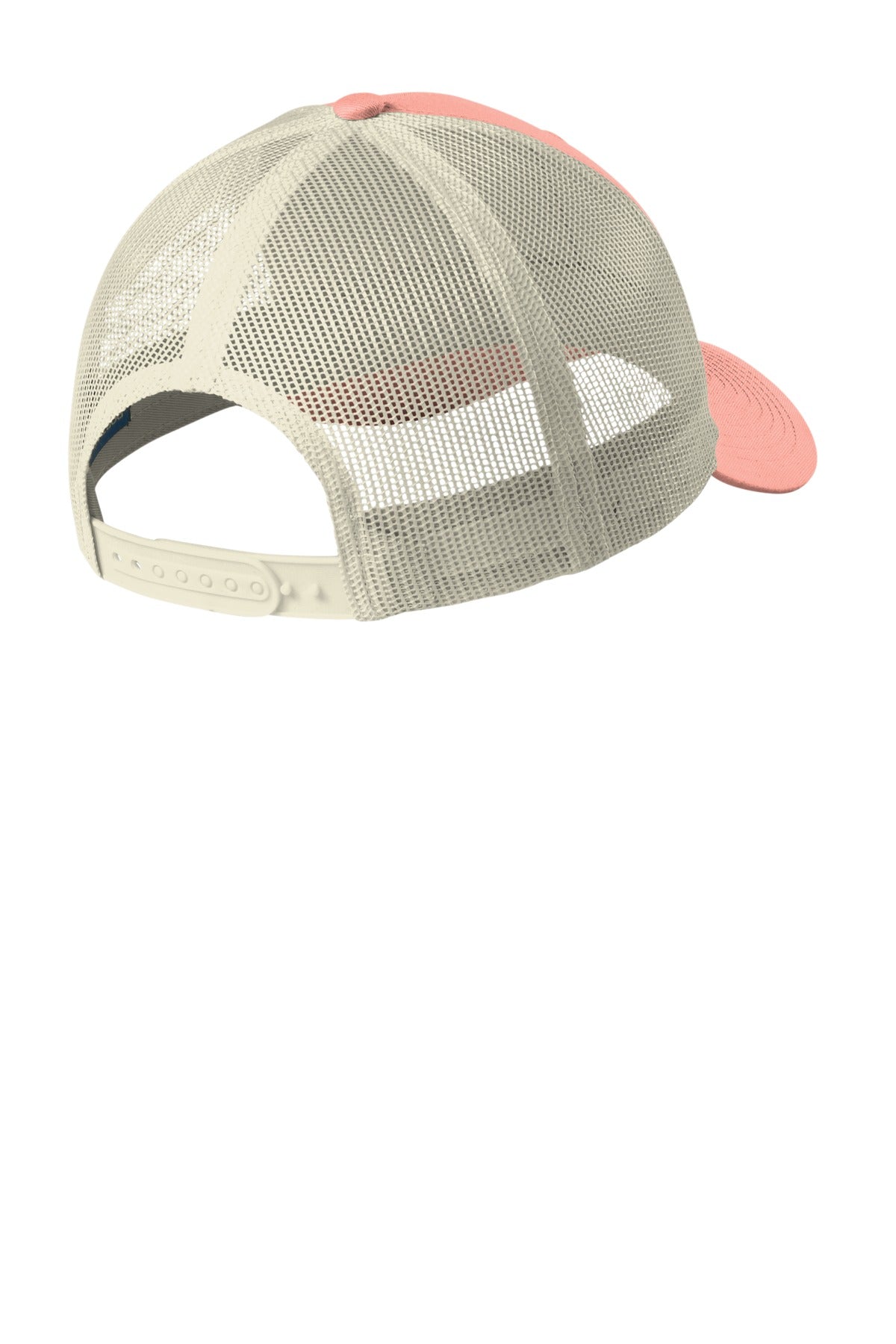 Port Authority Low-Profile Snapback Trucker Cap C402LP - Soft Coral/ Ecru - back