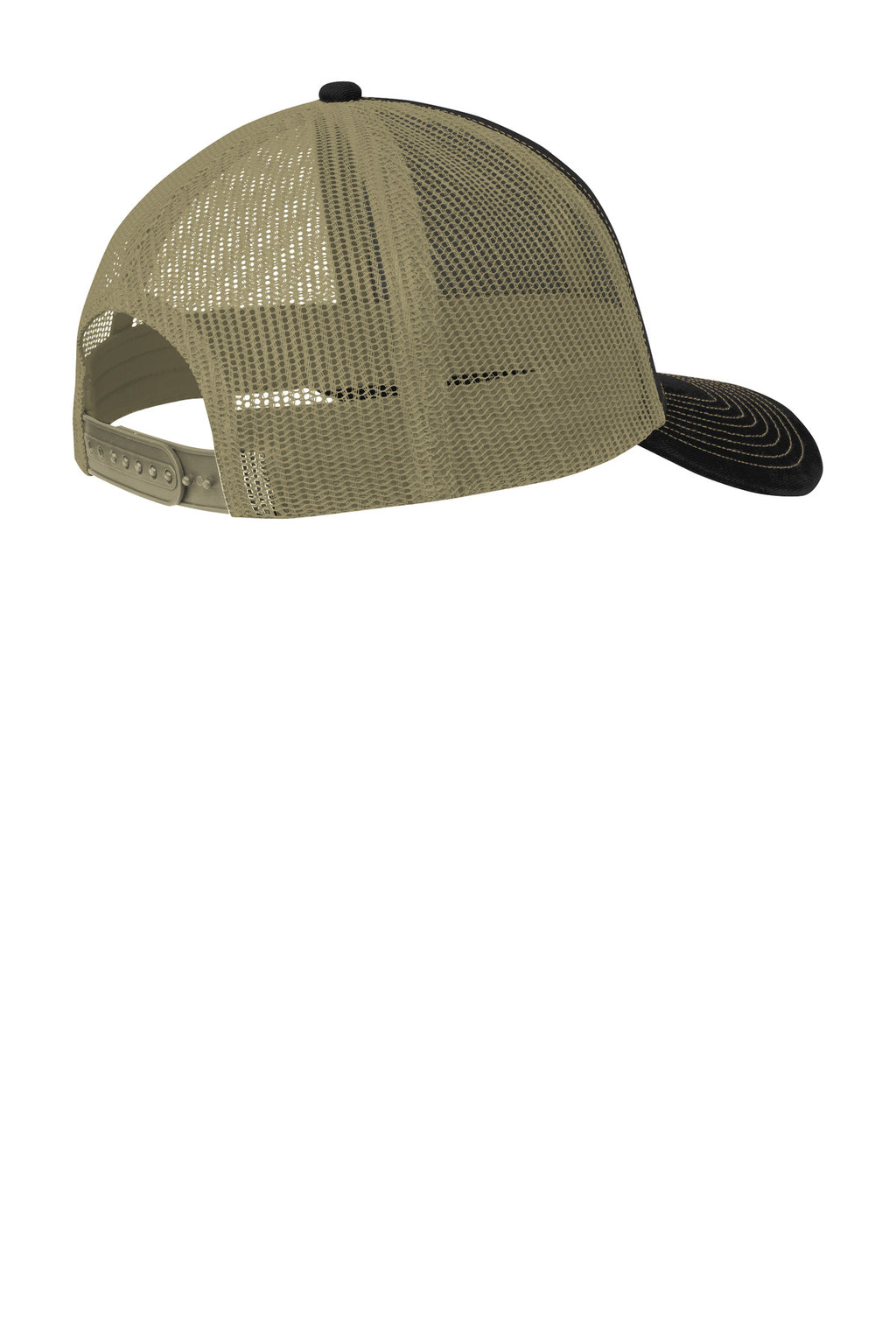 Port Authority Snapback Trucker Cap. C402 - Black/ Tan - back