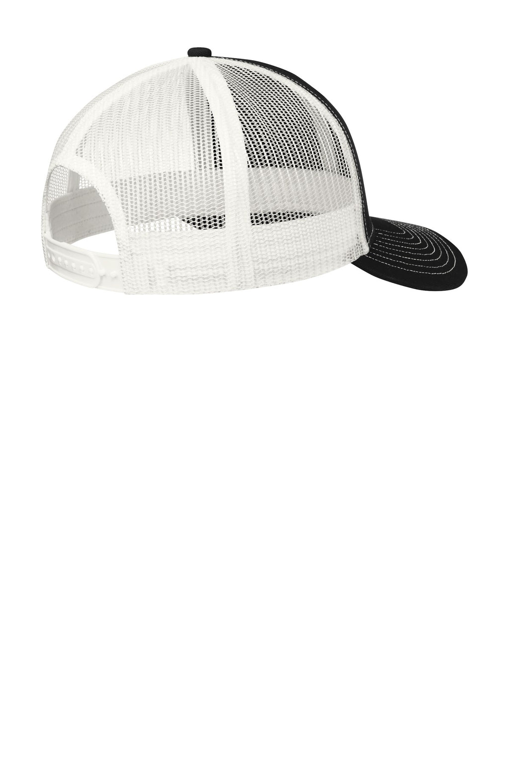 Port Authority Snapback Trucker Cap. C402 - Black/ White - back