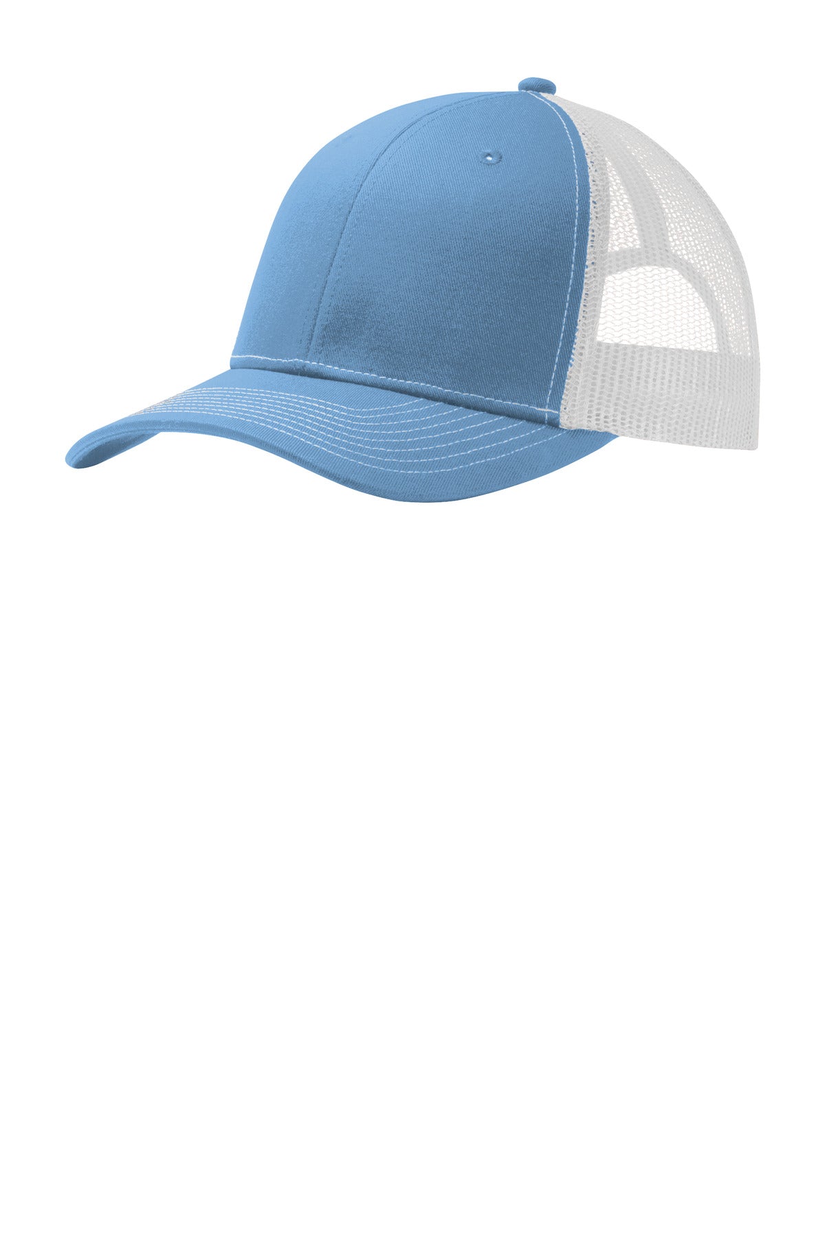 Port Authority Snapback Trucker Cap. C402 - Carolina Blue/ White - front