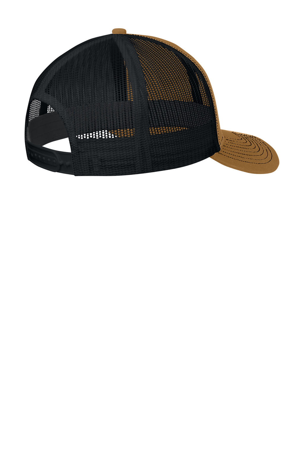 Port Authority Snapback Trucker Cap. C402 - Duck Brown/ Black - back