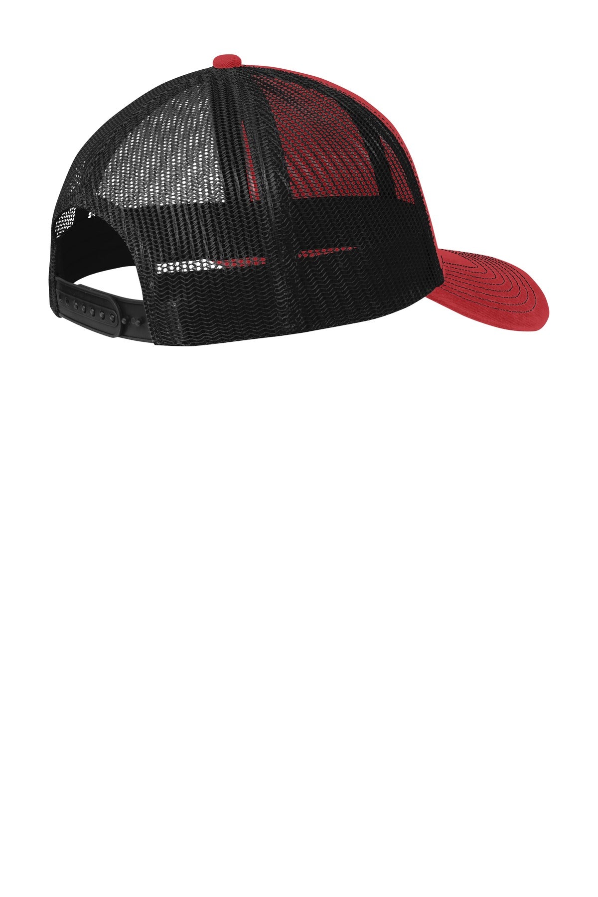 Port Authority Snapback Trucker Cap. C402 - Flame Red/ Black - back