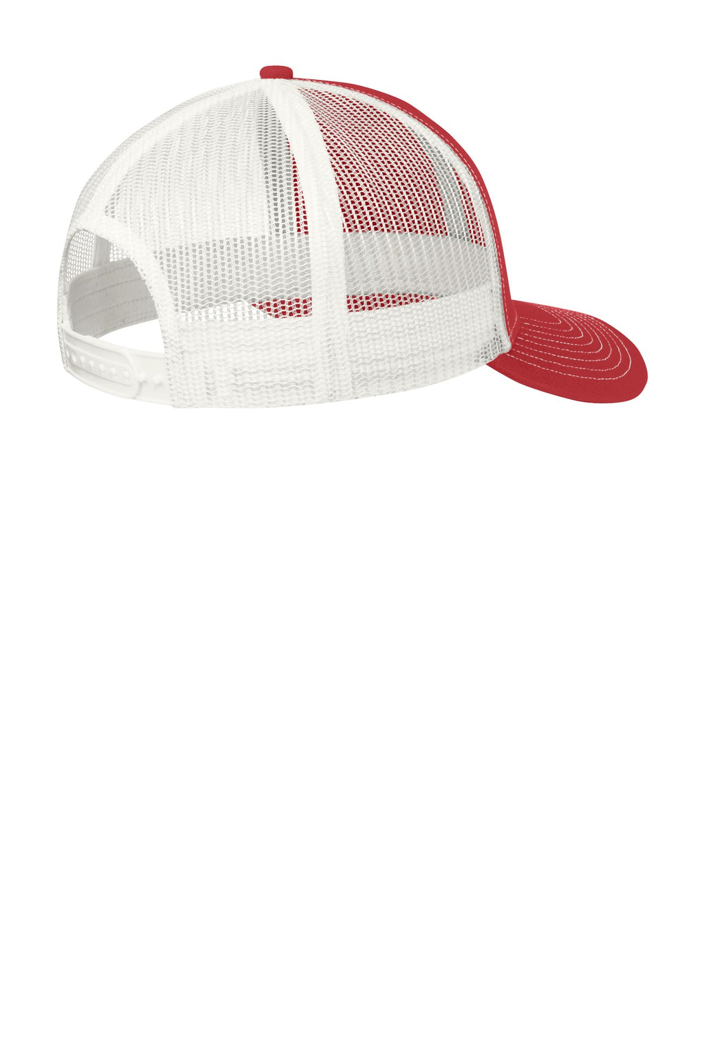 Port Authority Snapback Trucker Cap. C402 - Flame Red/ White - back