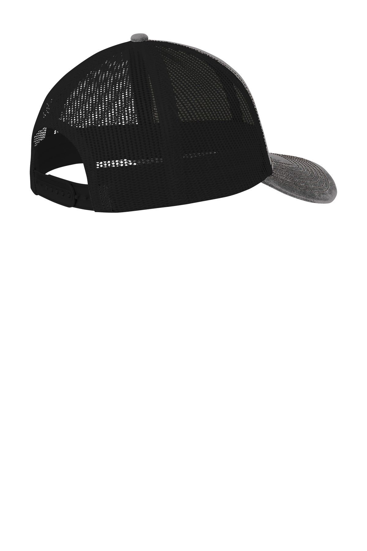 Port Authority Snapback Trucker Cap. C402 - Grey Steel/ Black - back