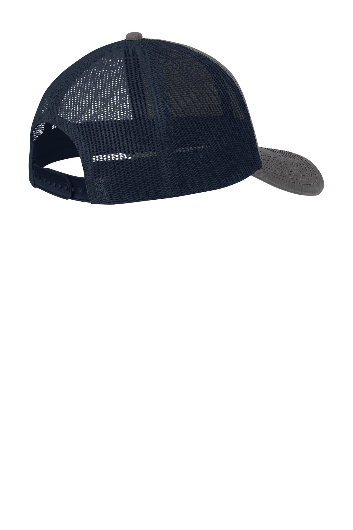Port Authority Snapback Trucker Cap. C402 - Grey Steel/ True Navy - back