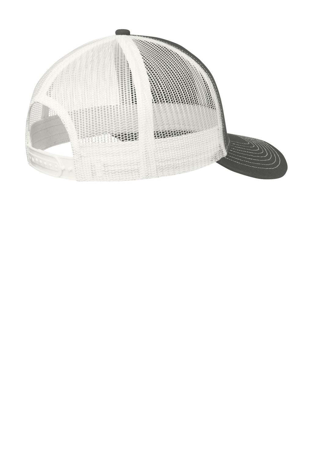 Port Authority Snapback Trucker Cap. C402 - Grey Steel/ White - back