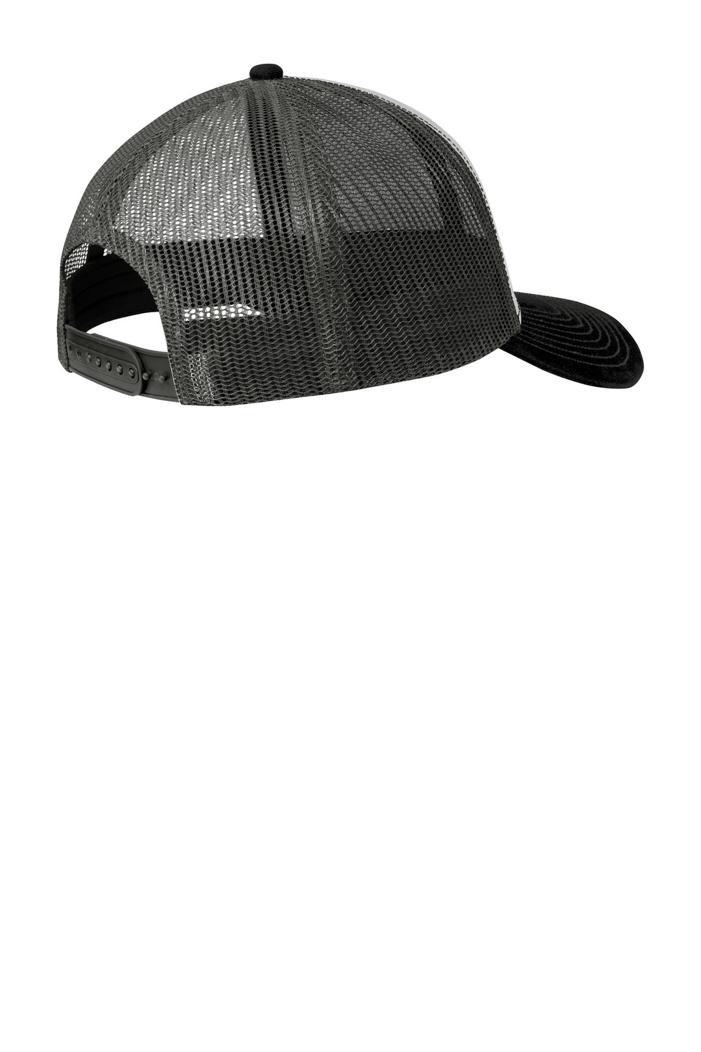 Port Authority Snapback Trucker Cap. C402 - Gusty Grey/ Black/ Grey Steel - back