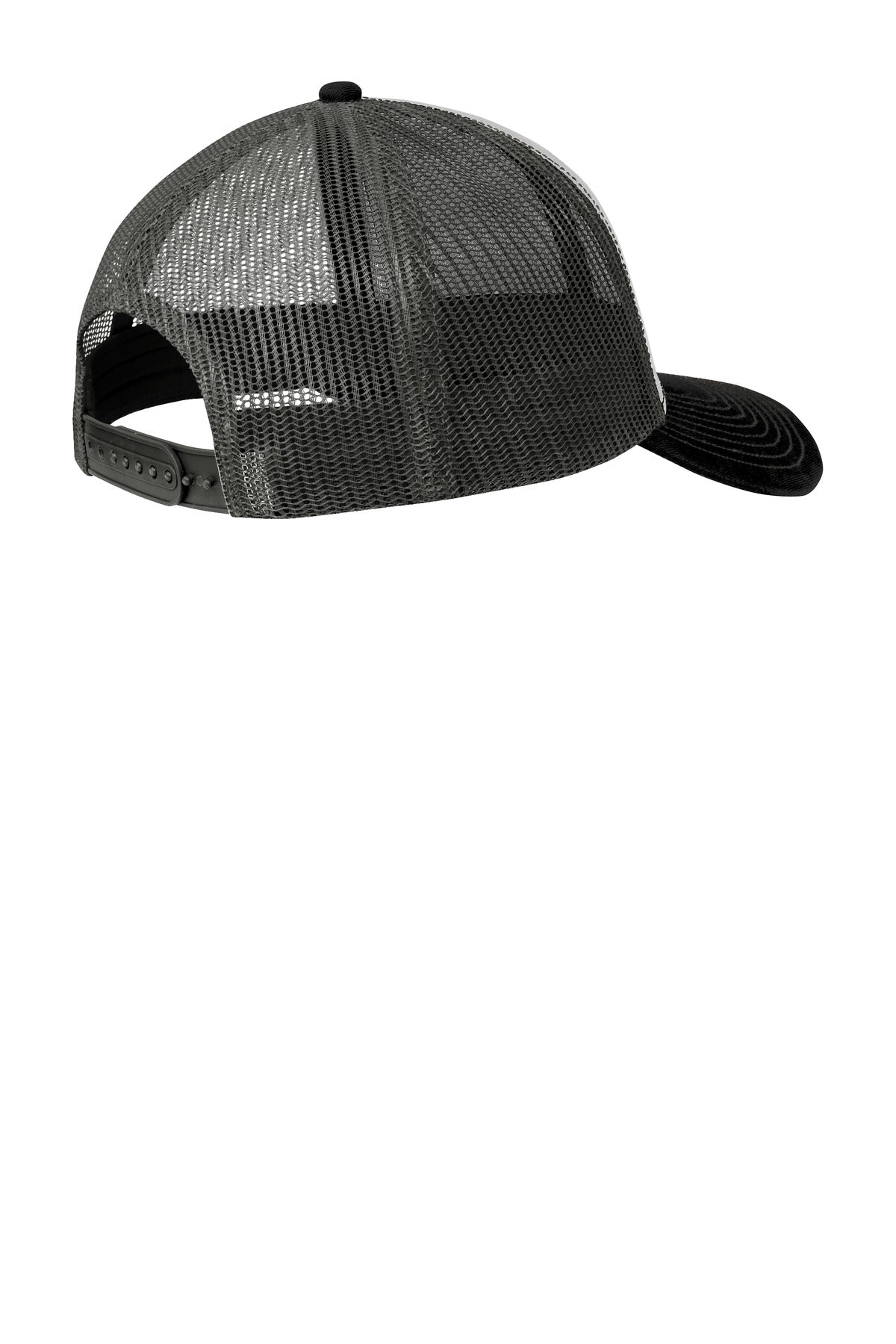 Port Authority Snapback Trucker Cap. C402 - Gusty Grey/ Black/ Grey Steel - back