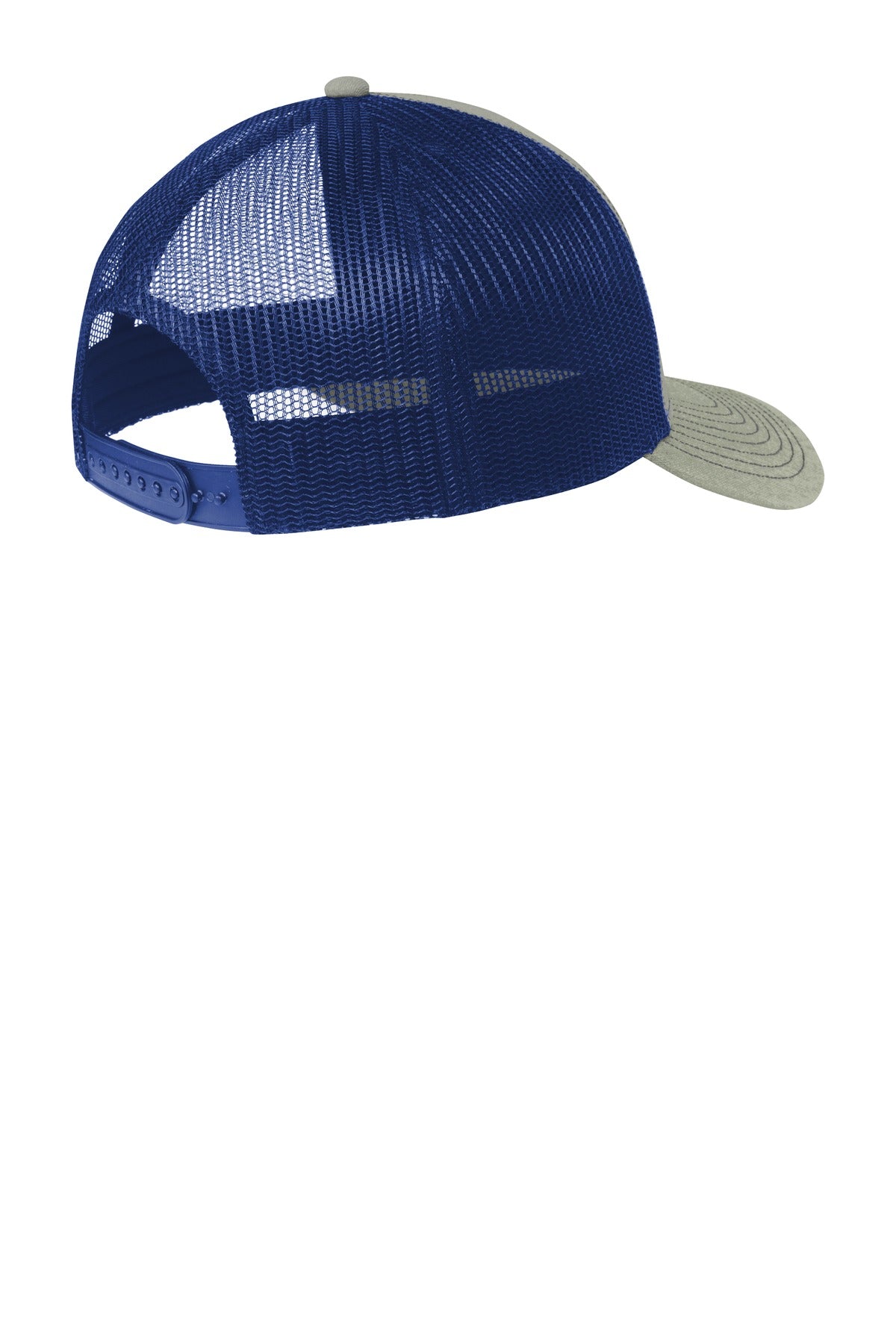 Port Authority Snapback Trucker Cap. C402 - Heather Grey/ Patriot Blue - back