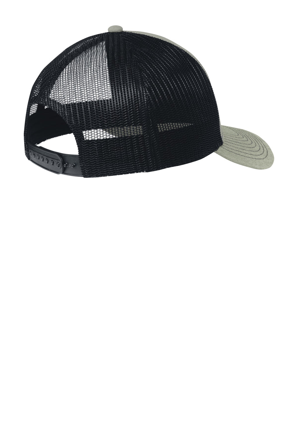 Port Authority Snapback Trucker Cap. C402 - Heather Grey/ Rich Navy - back
