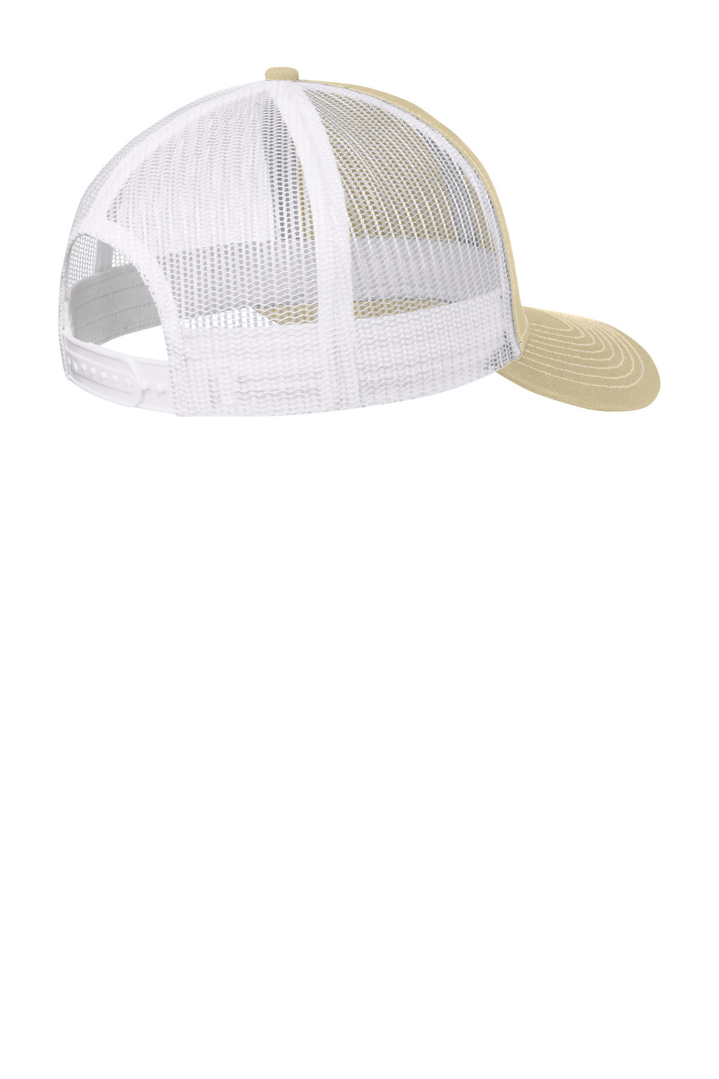 Port Authority Snapback Trucker Cap. C402 - Light Khaki/ White - back