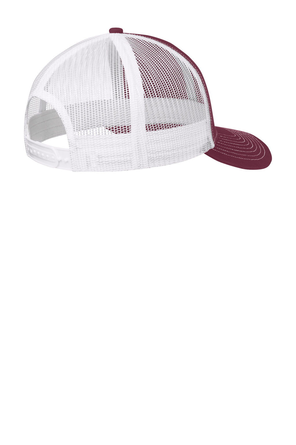 Port Authority Snapback Trucker Cap. C402 - Maroon/ White - back