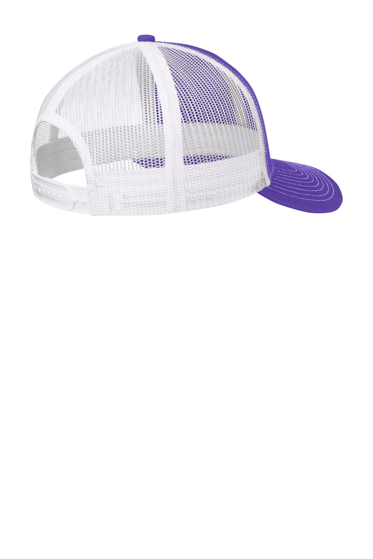 Port Authority Snapback Trucker Cap. C402 - Purple/ White - back