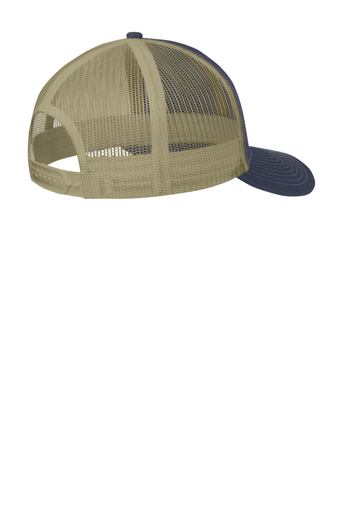 Port Authority Snapback Trucker Cap. C402 - Rich Navy/ True Khaki - back