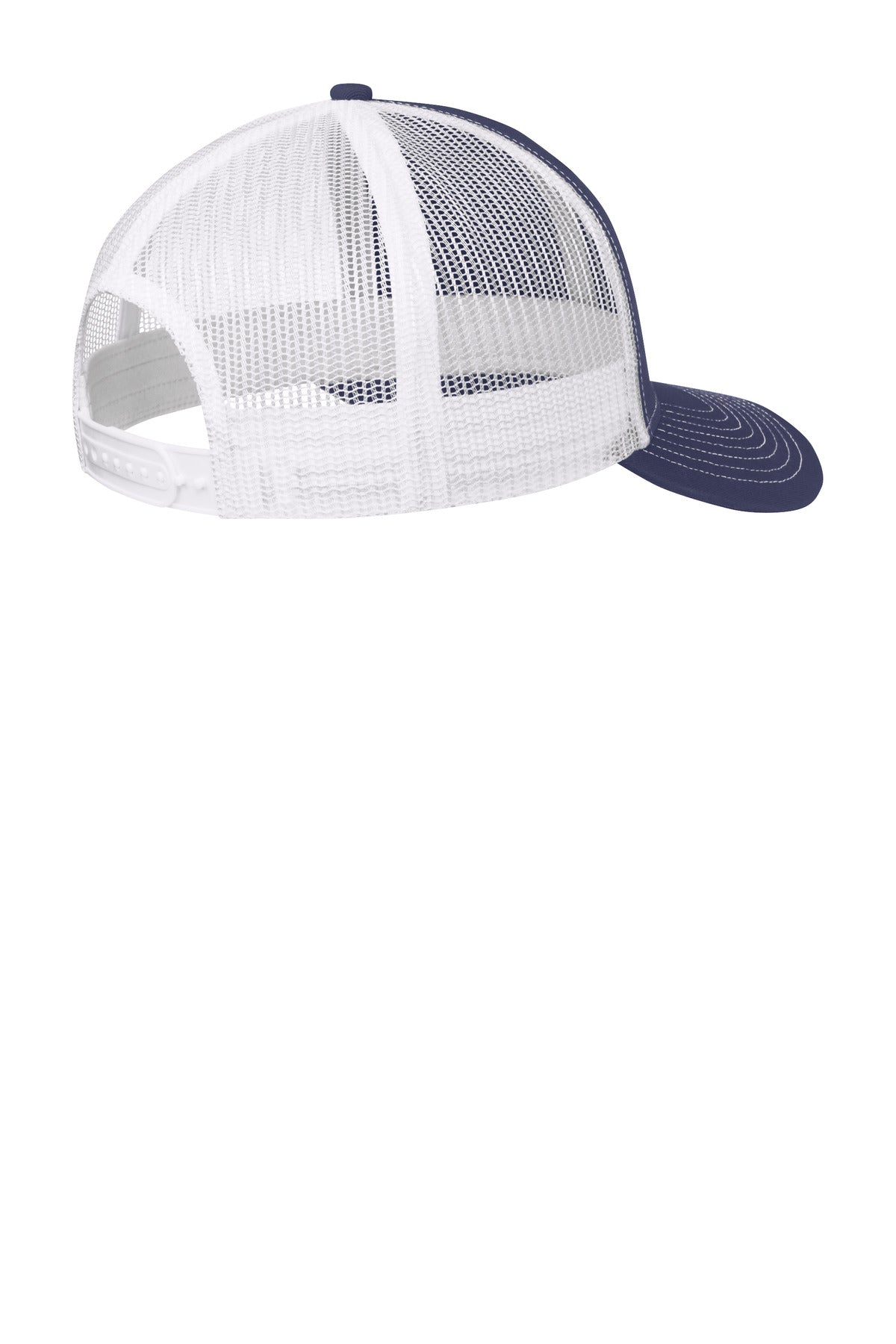 Port Authority Snapback Trucker Cap. C402 - True Navy/ White - back