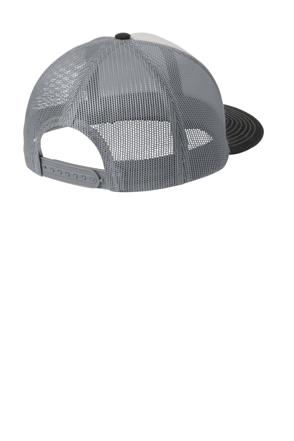 Port Authority Snapback Trucker Cap. C402 - White/ Black/ Gusty Grey - back