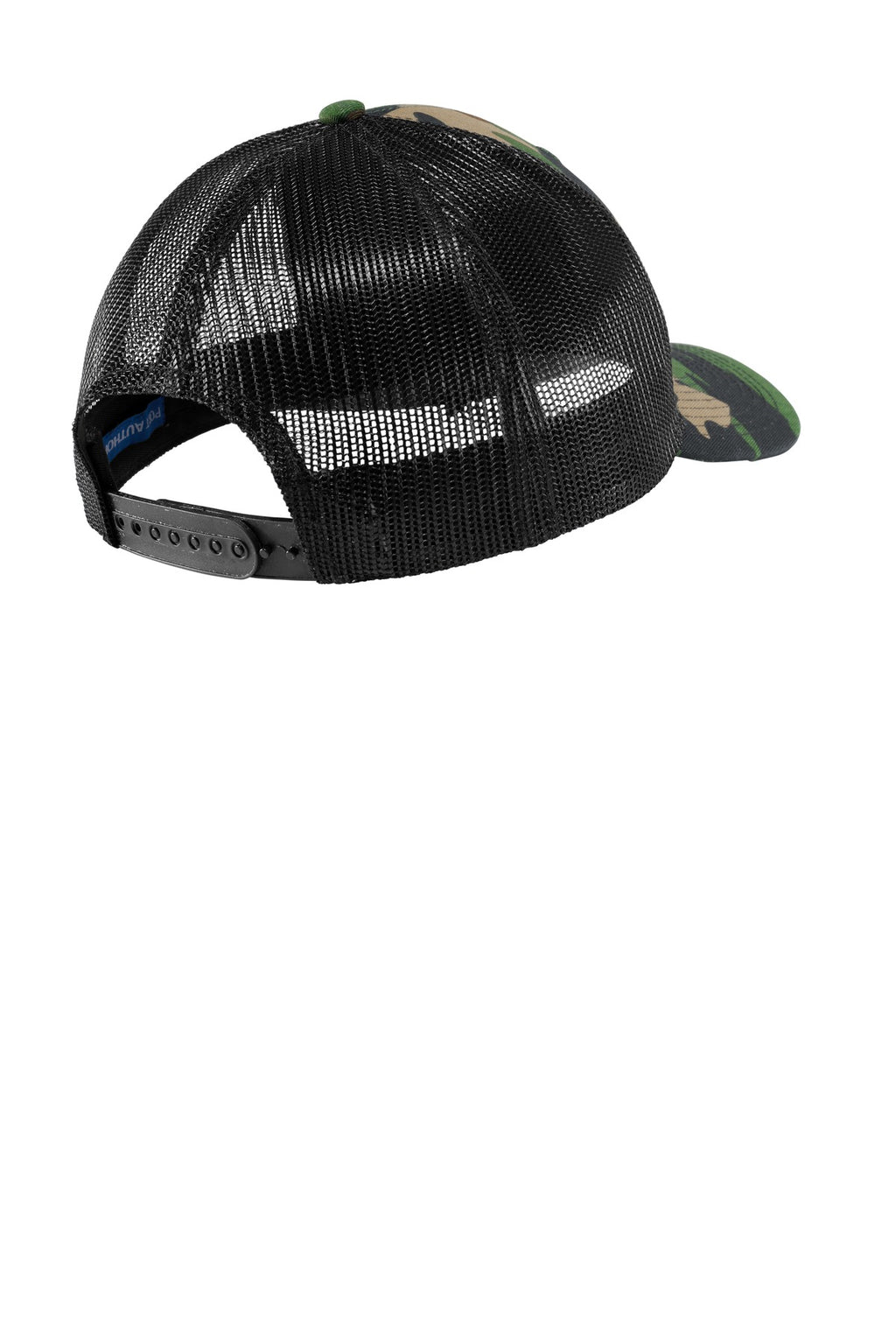 Port Authority Snapback Trucker Cap. C402 - Woodland Camo/ Black - back