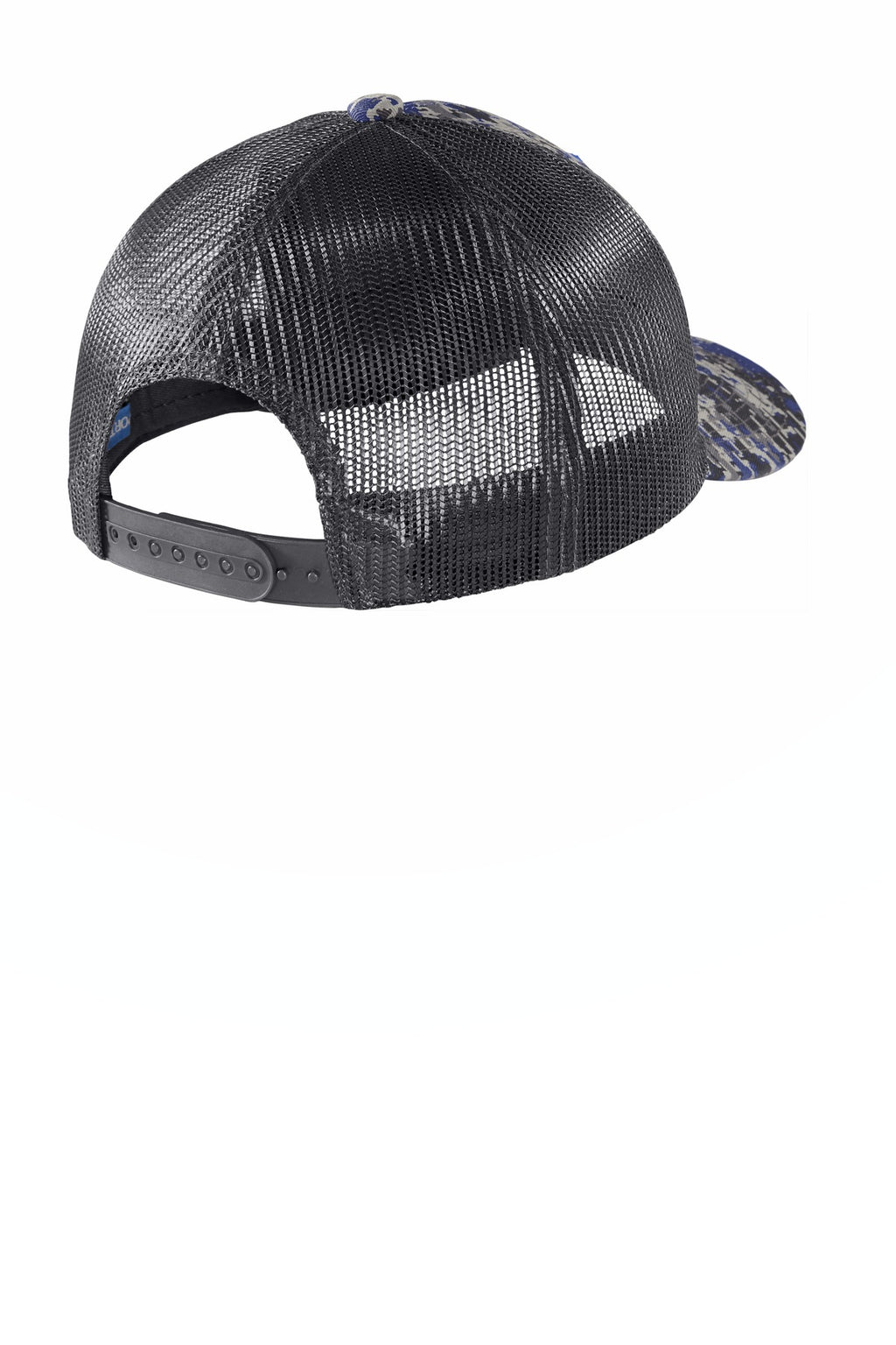 Port Authority Digi Camo Snapback Trucker Cap C404 - Patriot Blue Digi/ Grey Steel - back