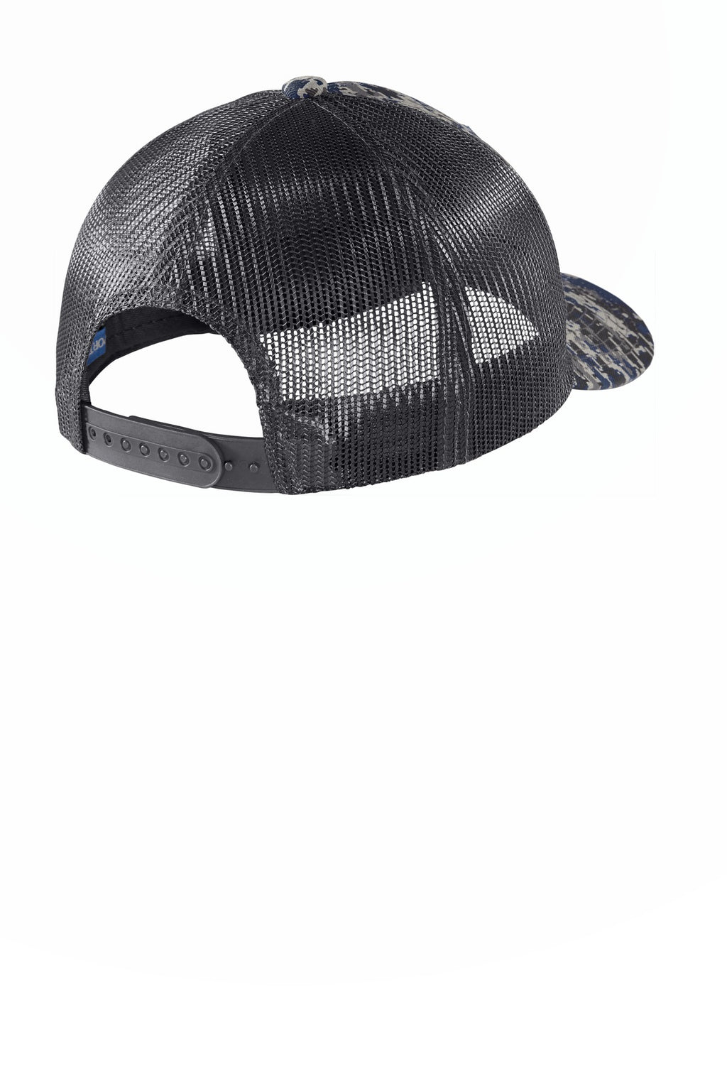 Port Authority Digi Camo Snapback Trucker Cap C404 - Rich Navy Digi/ Grey Steel - back