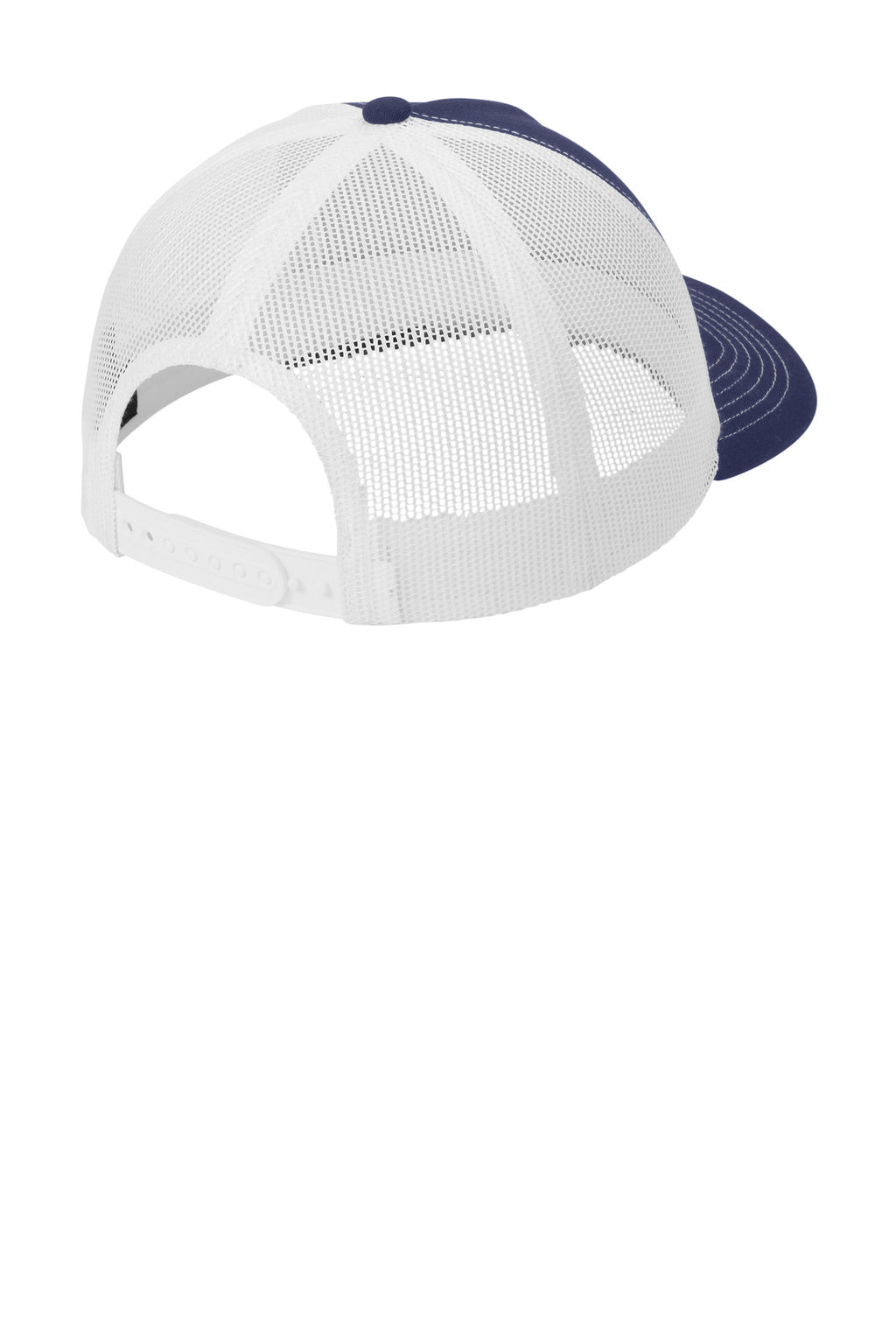 Port Authority Low-Profile Snapback 5-Panel Trucker Cap C405LP - True Navy/ White - back