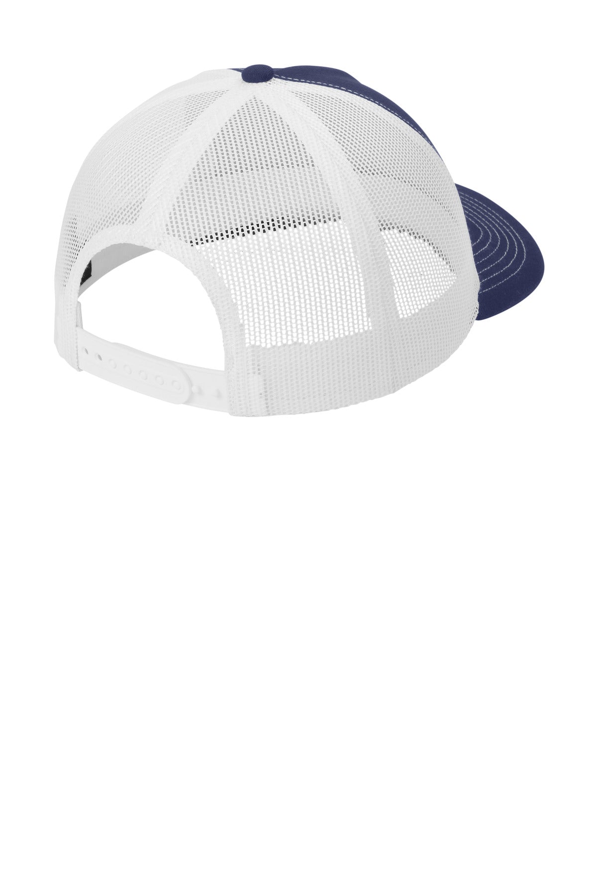 Port Authority Low-Profile Snapback 5-Panel Trucker Cap C405LP - True Navy/ White - back