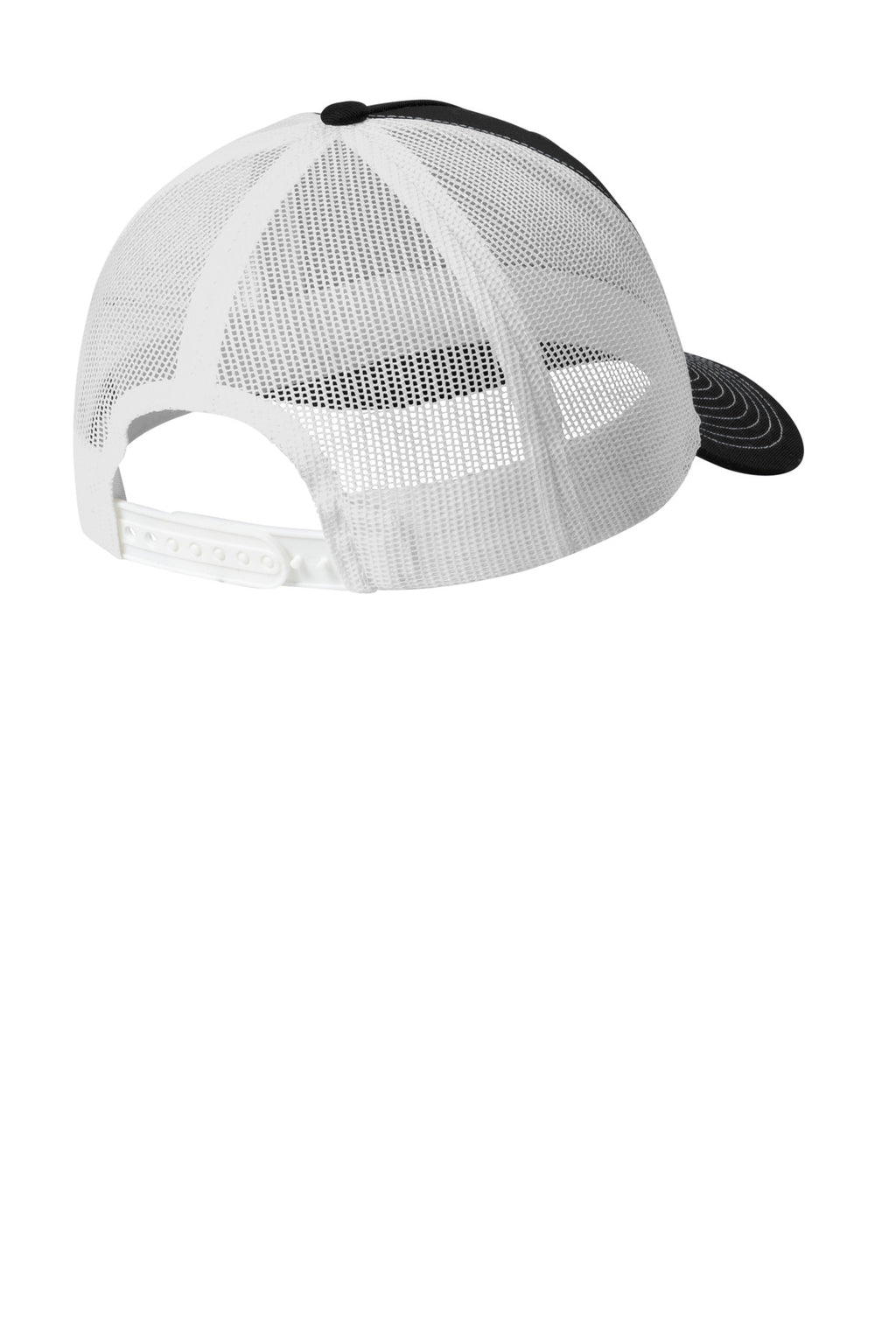 Port Authority Snapback Five-Panel Trucker Cap C405 - Black/ White - back