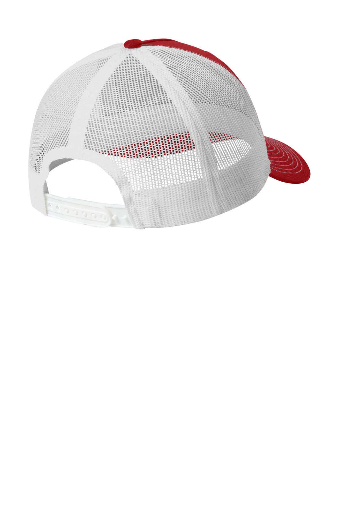 Port Authority Snapback Five-Panel Trucker Cap C405 - Flame Red/ White - back