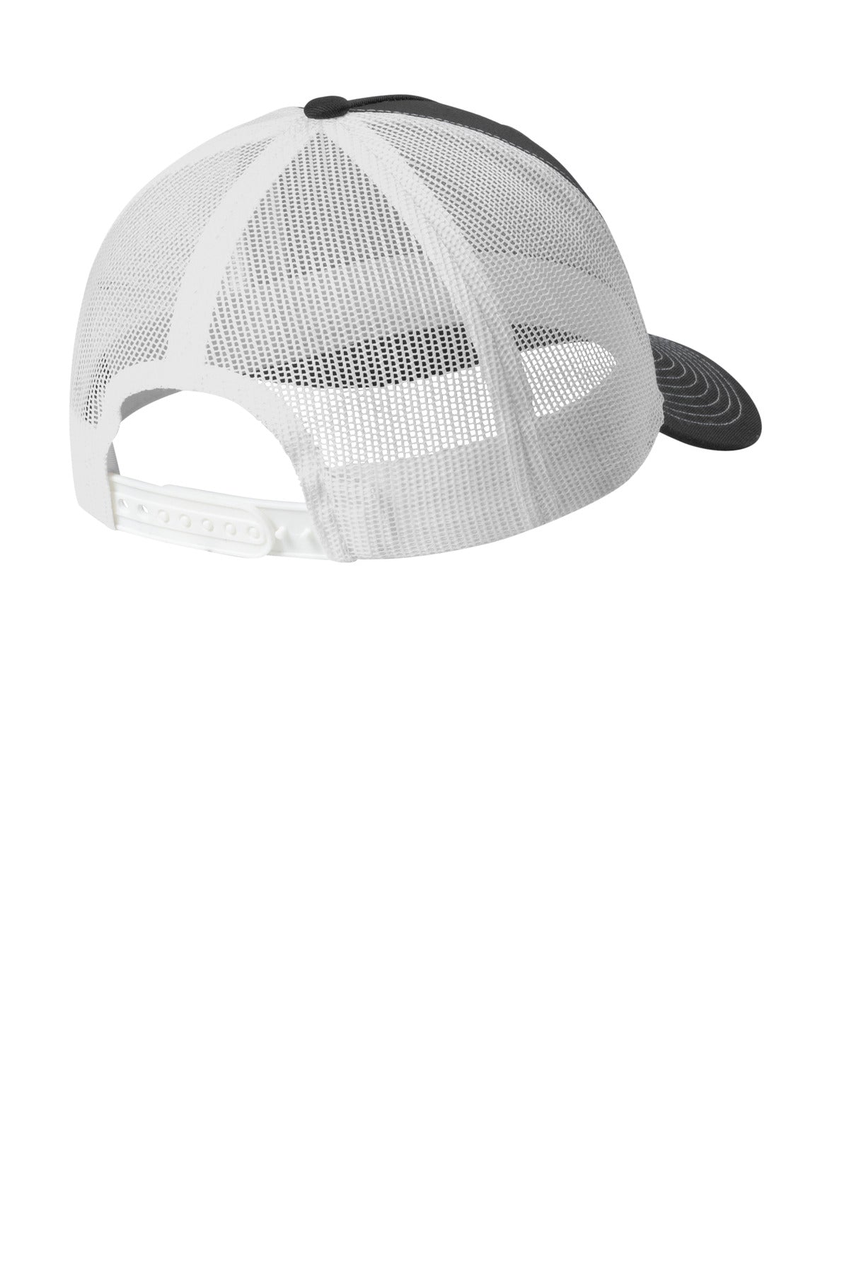 Port Authority Snapback Five-Panel Trucker Cap C405 - Grey Steel/ White - back
