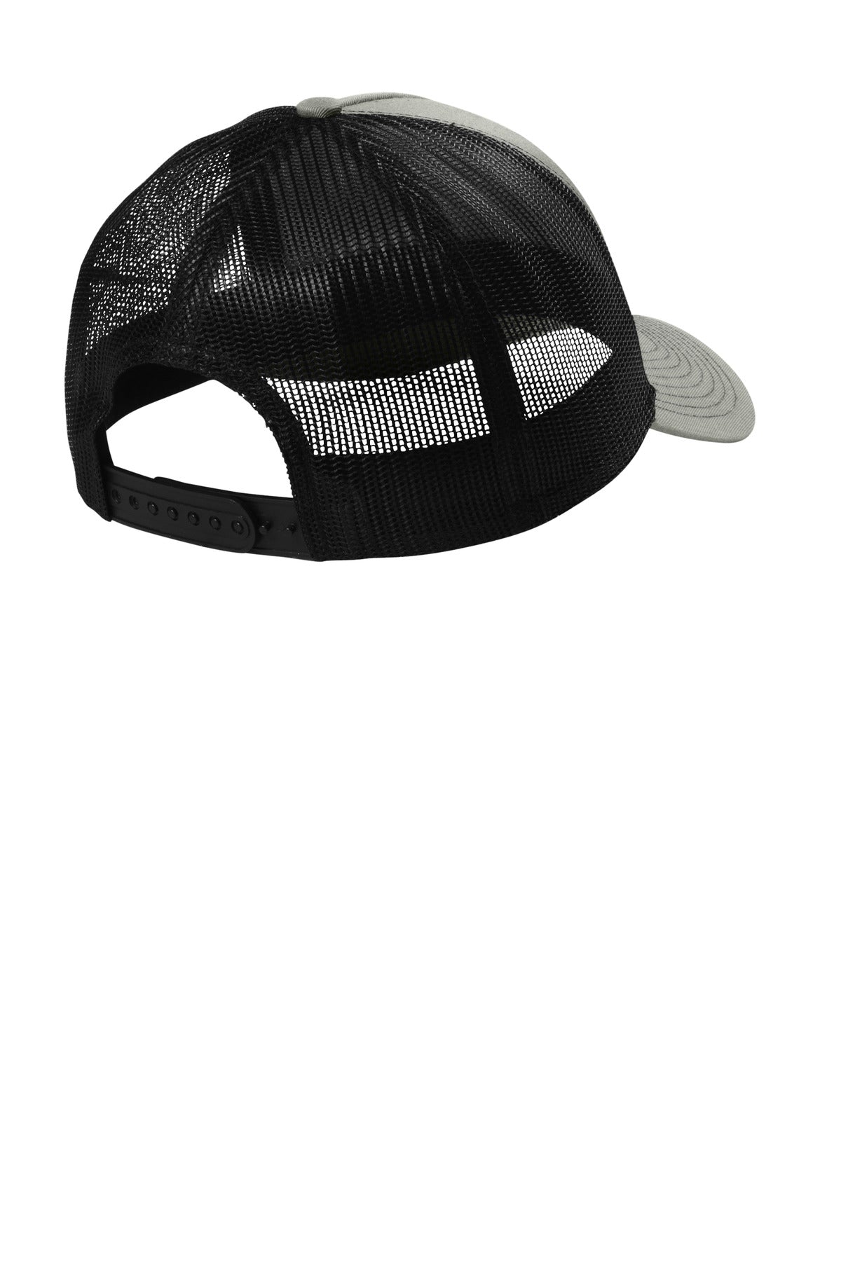 Port Authority Snapback Five-Panel Trucker Cap C405 - Heather Grey/ Black - back