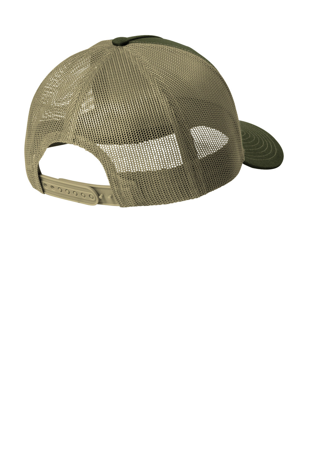 Port Authority Snapback Five-Panel Trucker Cap C405 - Olive Drab Green/ Tan - back